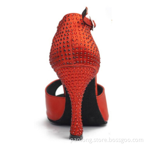 Red Rhinestone Dance Shoes , Social Party Shoes